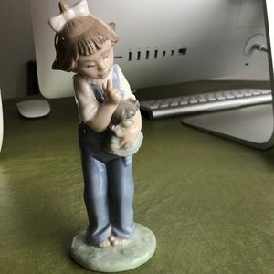 Lladro Girl With Doll Statue